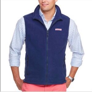 VINEYARD VINES | Navy Blue Full Zip Front Fleece Vest Men’s Size Small Unisex